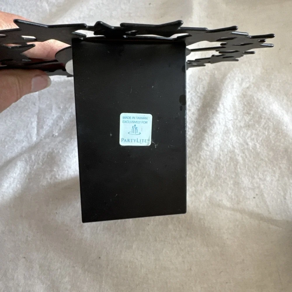 2001 Partylite Sun & Moon tea light/candle holder sconce pair black metal glass - Picture 7 of 7
